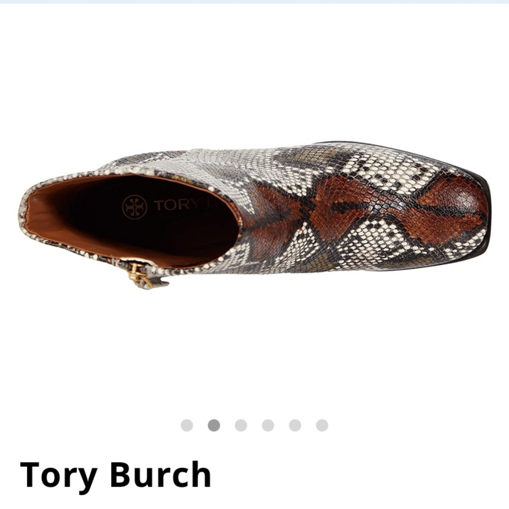 TORY BURCH RUBY PLATFORM CHAIN INLAY HEEL BOOTS PYTHON EMBOSSED LEATHER
8, 8.5,9 - Picture 6 of 9